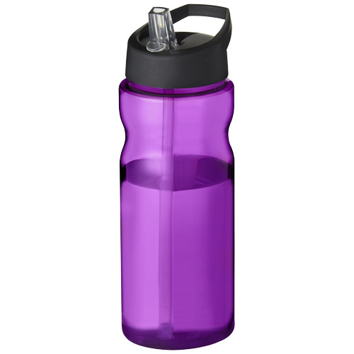 Bouteille de sport à couvercle 650ml personnalisée H2O Active® Base Violet et Noir